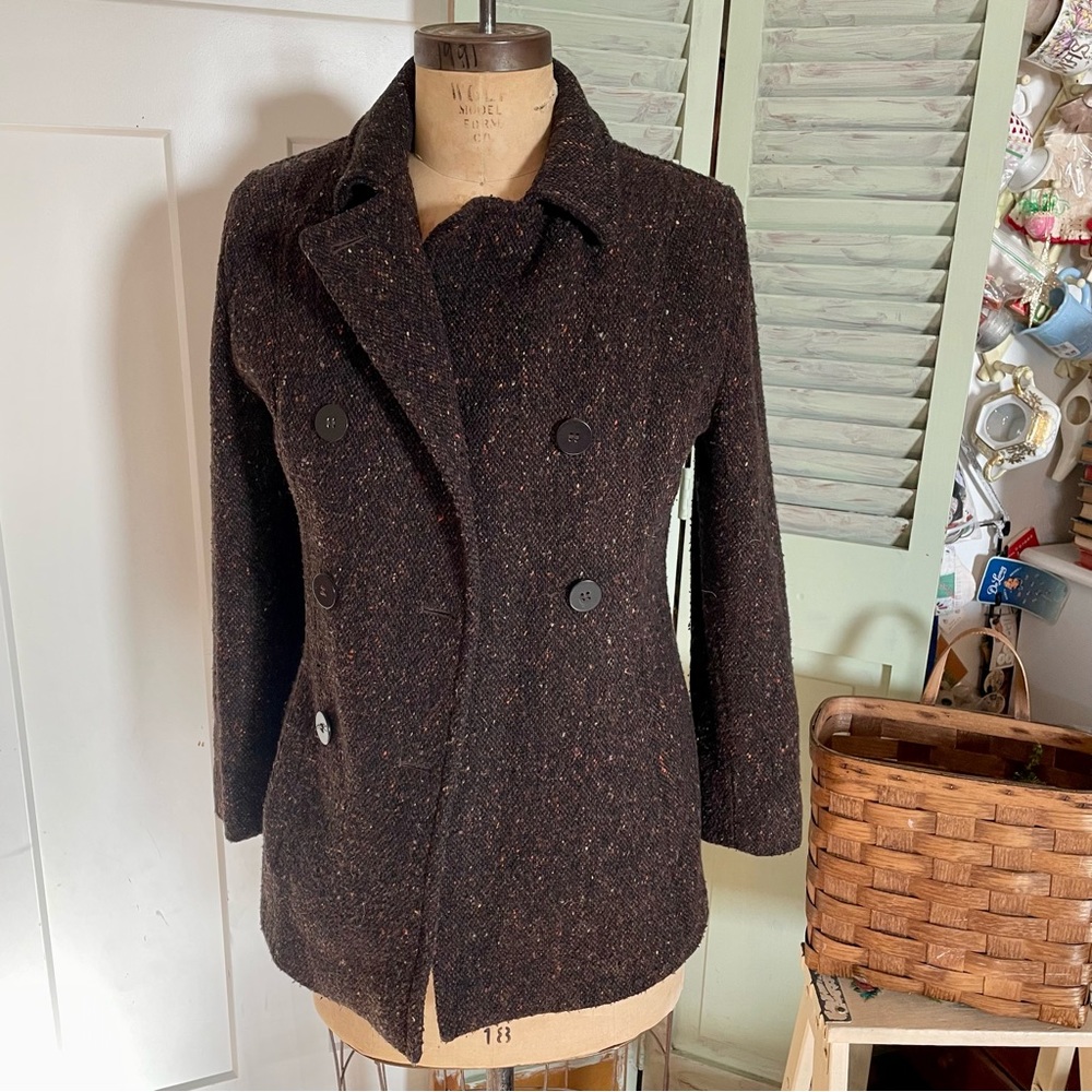 Tweed Pea Coat Brown Jones New York Sport